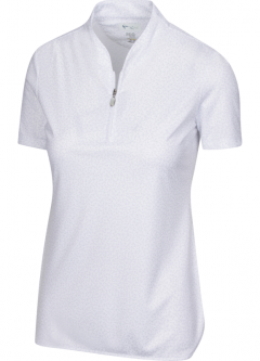 Greg Norman Ladies ML75 2Below Short Sleeve Golf Shirts - ESSENTIALS (White & Black)