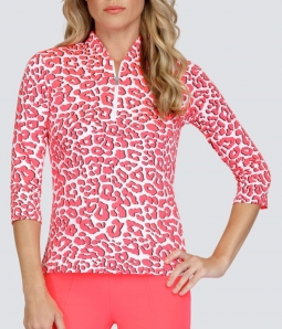 Tail Ladies & Plus Size Dolores Elbow Sleeve Print Golf Shirts - DASHING DIVA (Prowl)