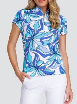 Tail Ladies Michelle Short Sleeve Print Golf Shirts - OCEANA COAST (Layered Lily)