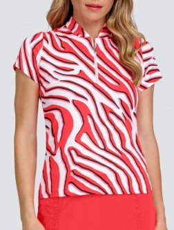 Tail Ladies Rosalia Short Sleeve Golf Shirts - CANDY CRUSH (Zebra Frill)