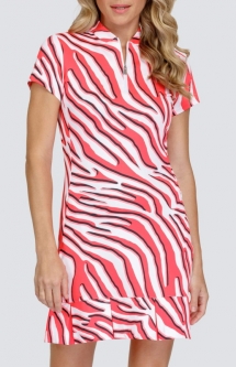 Tail Ladies Stell 36.5" Short Sleeve Print Golf Dress - CANDY CRUSH (Zebra Frill)