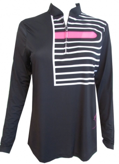 Jamie Sadock Ladies Long Sleeve Sunsense Golf Shirts - Jet