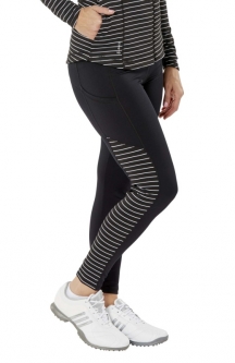 Nancy Lopez Ladies & Plus Size POWER 26" Inseam Pull On Golf Leggings - ESSENTIALS (Black/White)