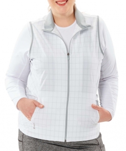 Nancy Lopez Ladies & Plus Size ZIPPY Golf Vests - White Multi