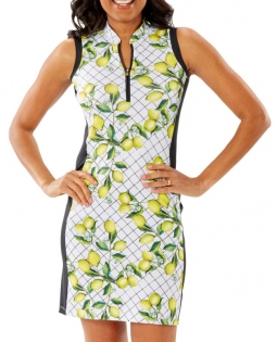Nancy Lopez Ladies & Plus Size SWEET TART Sleeveless Print Golf Dress - White Multi