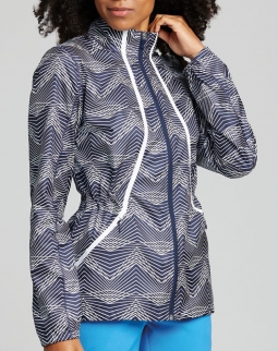 SALE Annika Ladies Long Sleeve Cloud Breaker Print Full Zip Golf Jackets - Atlantic
