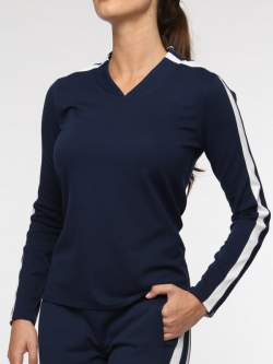 Belyn Key Ladies & Plus Size Simone Long Sleeve Golf Pullovers - ESSENTIALS (Ink)
