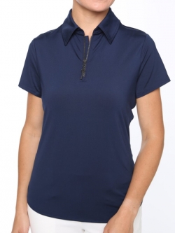 Belyn Key Ladies BK Cap Sleeve Golf Polo Shirts - ESSENTIALS (Ink)