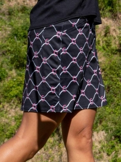 JoFit Ladies Mina (Long) Printed Pull On Golf Skorts - Blanco (Nautical Knot Print)