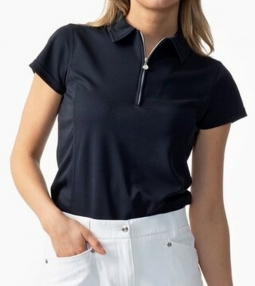 Daily Sports Ladies & Plus Size Macy Short Sleeve Golf Polo Shirts - Black