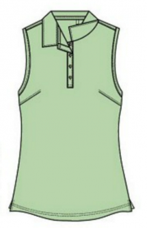 Bermuda Sands Ladies & Plus Size Gigi Sleeveless Golf Polo Shirts - Green Ash