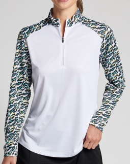 Bermuda Sands Ladies & Plus Size Greta Long Sleeve Golf Sun Shirts - White
