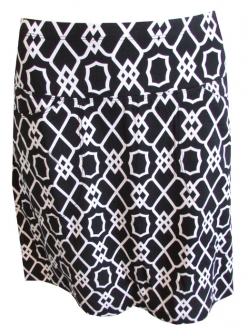 Gottex Lifestyle Ladies Link Print 18" Knit Golf Skorts - Black/White