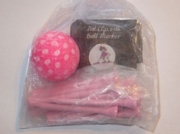 BOG Golf Gals Gift Combos - Visor Clip & Ball Marker, Polka Dot Golf Ball & Tees (Hot Pink/White)