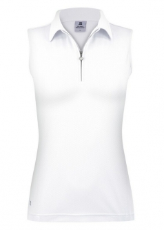 Daily Sports Ladies & Plus Size Macy Sleeveless Golf Polo Shirts - White