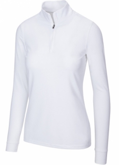 Greg Norman Ladies & Plus Size Peached Heather ¼-Zip L/S Mock Golf Shirts - ESSENTIALS (Two Colors)