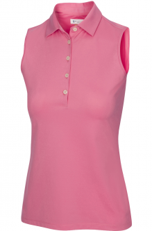 Greg Norman Ladies FREEDOM Sleeveless Golf Polo Shirts - MUMBAI (Coral Guava)