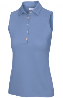 Greg Norman Ladies & Plus Size FREEDOM Sleeveless Golf Polo Shirts - MUMBAI (Sweet Iris)
