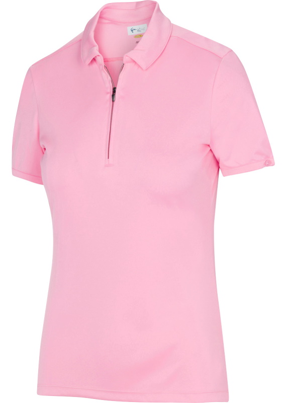 Greg Norman Ladies & Plus Size ML75 Short Sleeve Zip Golf Polo Shirts -  ESSENTIALS (Assorted Colors)