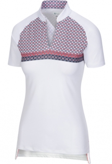 SALE Greg Norman Ladies Waterfront Short Sleeve Golf Shirts - BRIDGEPORT (White)