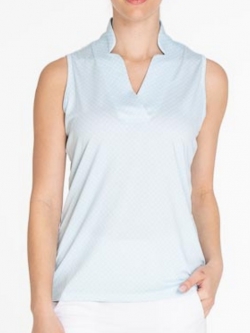 Sport Haley Ladies & Plus Size Aster Sleeveless Golf Polo Shirts - BOTANICA (Ice Blue)