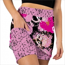 Skort Obsession Women's Plus Size Love is All You Need Pull On Print Golf Skorts - Multicolor