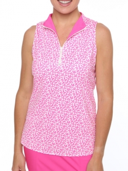 SPECIAL Belyn Key Ladies Reversible Sleeveless Golf Shirts - PINK PANTHER (Pink Panther Print)