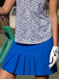 SALE JoFit Women's Plus Size 16.5" Dash Pull On Golf Skorts - Lime Drop (Cobalt)