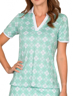 SALE Sofibella Ladies Short Sleeve Print Golf Shirts - GOLF FASHION (Geo Knit)