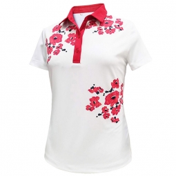 Monterey Club Ladies & Plus Size Royal Garden Print Short Sleeve Golf Shirts - Two Colors