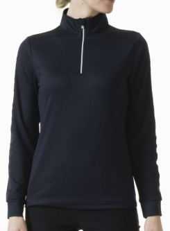 Daily Sports Ladies & Plus Size Anna Long Sleeve Zip Golf Shirts - Navy