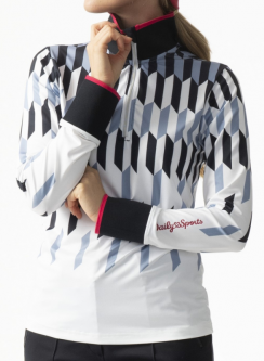 Daily Sports Ladies & Plus Size Britney Long Sleeve Mock Golf Shirts - White