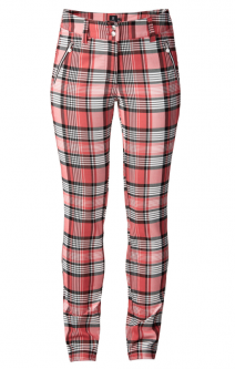 Daily Sports Ladies Jodie 29" Zip Front Golf Pants - Redwood Check