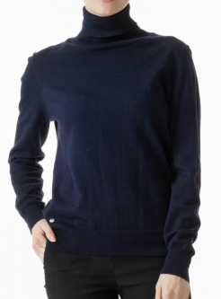 Daily Sports Ladies & Plus Size Trissie Long Sleeve Roll Neck Golf Pullovers - Navy or Stone Gray
