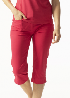 Daily Sports Ladies Lyric 29" Outseam Zip Front Golf Capri - Berry Red