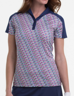 SPECIAL EP New York (EPNY) Ladies Short Sleeve Print Golf Shirts - PICTURE PERFECT (Inky Multi)