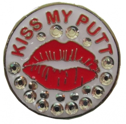BOG Crystal Ball Marker & Shiny Nickel Visor Clips - Kiss My Putt