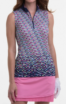 EP New York Ladies Golf Outfits (Shirt & Skort) - PICTURE PERFECT (Inky Multi/Bermuda Pink)