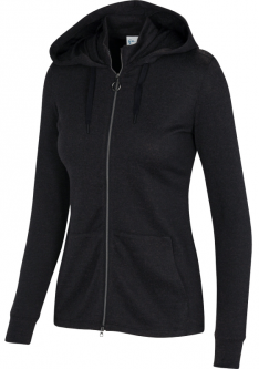 Greg Norman Ladies Caitlyn L/S Full Zip Golf Jackets - LUXE LEISURE (Black Heather)