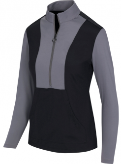 Greg Norman Ladies Maya Long Sleeve ½-Zip Golf Shirts - LUXE LEISURE (Black)