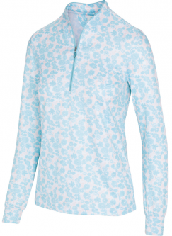 SPECIAL Greg Norman Ladies Solar XP Mistral L/S ½-Zip Golf Shirts - THE RIVIERA (Oasis Blue)