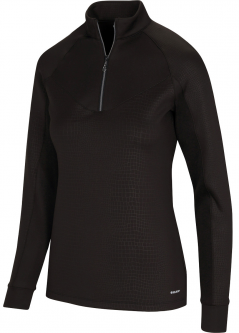 Greg Norman Ladies & Plus Size Solar XP Blade Long Sleeve ¼-Zip Golf Shirts - THE EVERGLADES (Black