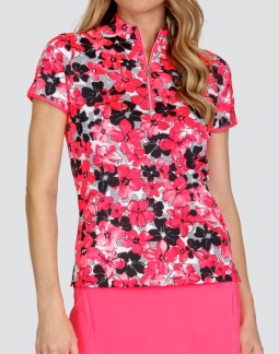 Tail Ladies Hartley Short Sleeve Print Golf Shirts - PINK RENDEZVOUS (Pura Flora)
