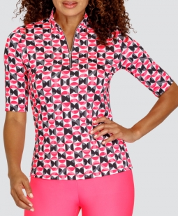 SPECIAL Tail Ladies Camari Half Sleeve Print Golf Shirts - PINK RENDEZVOUS (Rendezvous)