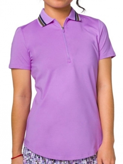 JoFit Ladies Short Sleeve Polo Shirts with Rib Collar - Purple Rain (Lilac)