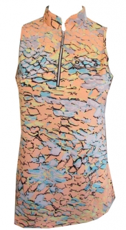 Jamie Sadock Ladies Sleeveless Cooltrex Golf Shirts – Jelly Bean (Apricot)