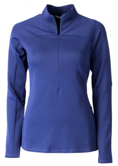 SALE Annika Ladies Gauge Long Sleeve Half-Zip Golf Shirts  - Atlantic