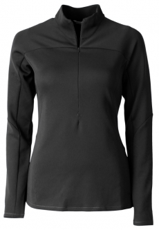 SALE Annika Ladies Gauge Long Sleeve Half-Zip Golf Shirts  - Black