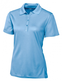 SALE Cutter & Buck (Clique) Women's Plus Size Ice Pique Tech S/S Golf Polo Shirts - Light Blue