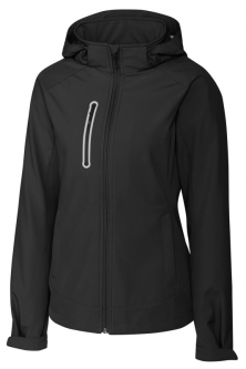 SPECIAL Cutter & Buck (Clique) Ladies Milford Waterproof Full Zip Hooded Golf Jackets - Black